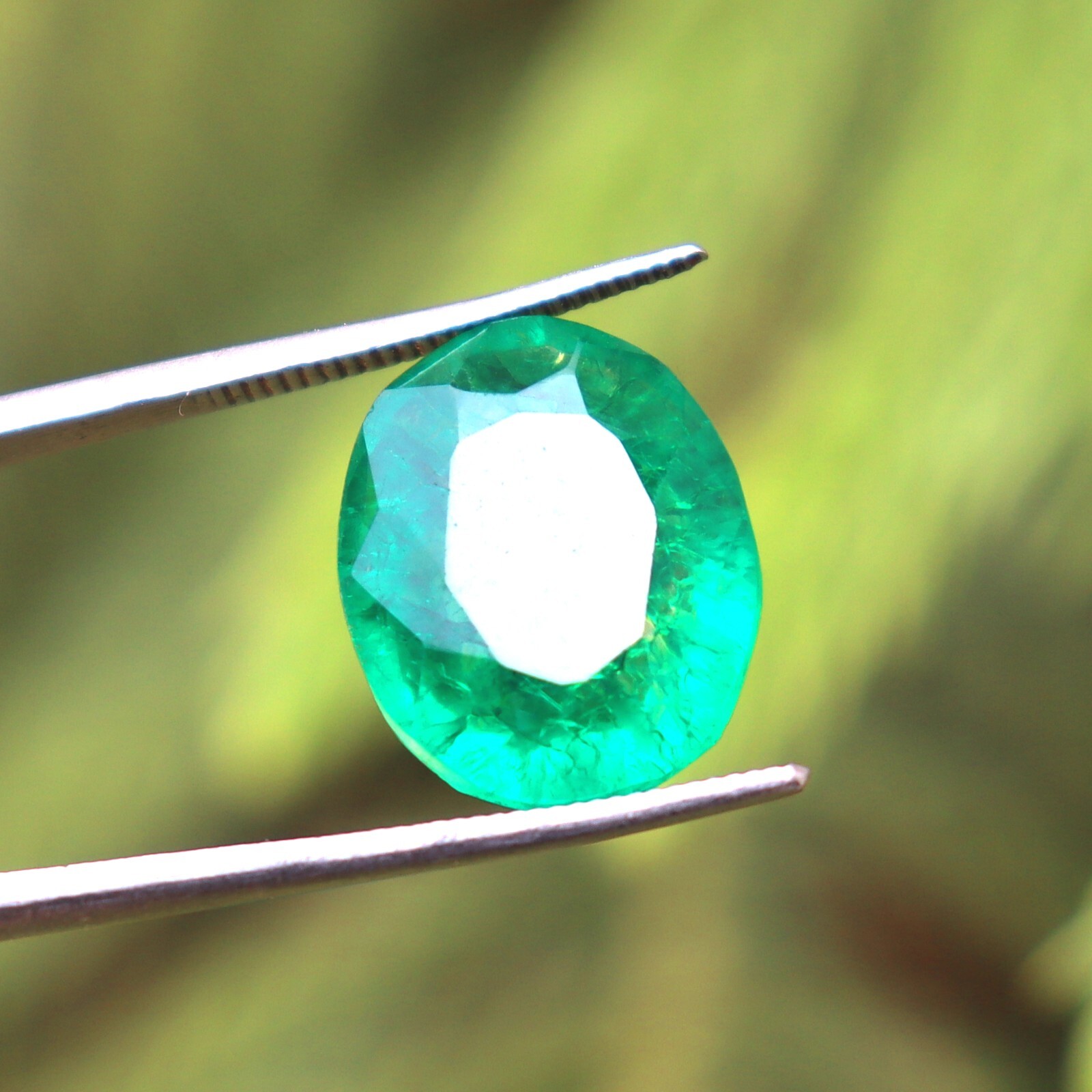 Green Emerald Certified Natural Colombian Oval Cut Loose Gemstone 10.55 Ct