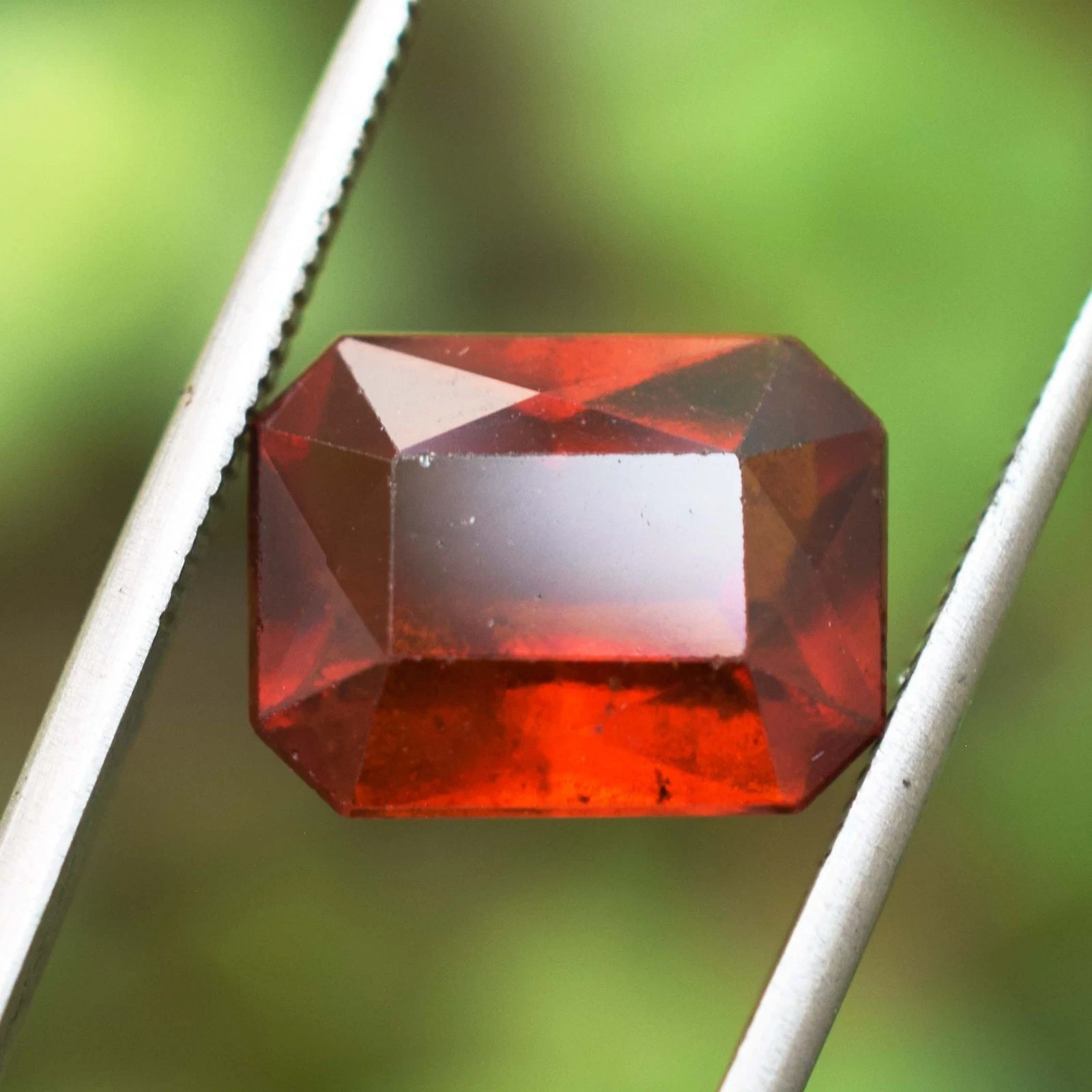 8.56 Ct Natural Hessonite Garnet Radiant Orangish Brown Certified Untreated Gem