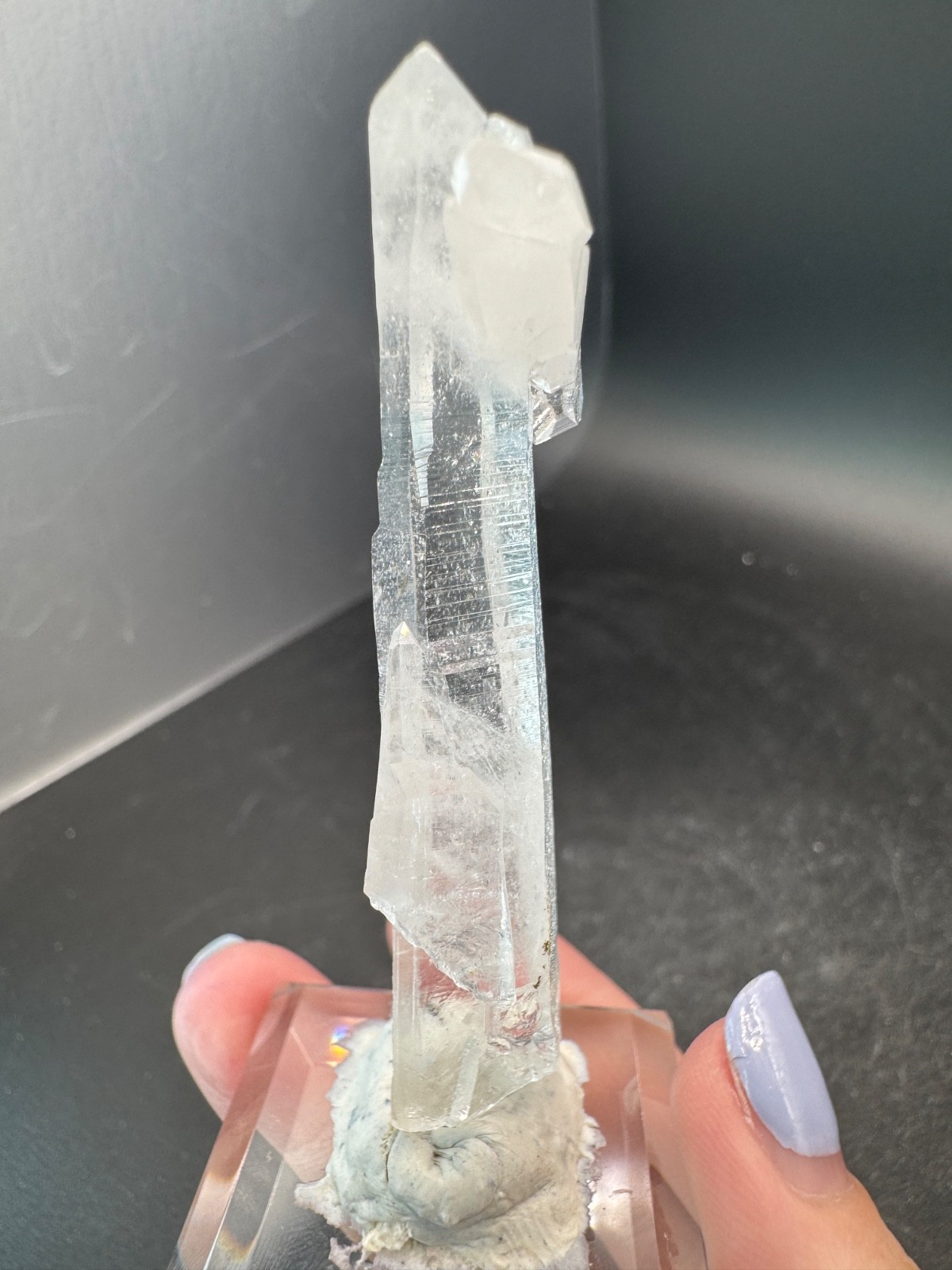 6528 Clear Quartz Crystal with Double Terminated Cross Crystal Brazil 20g