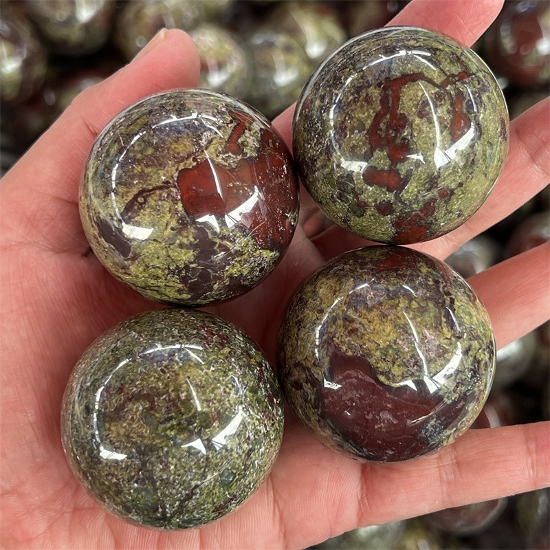 30mm+ Natural dragon blood jasper Ball Quartz Crystal Sphere Healing Random 1PC
