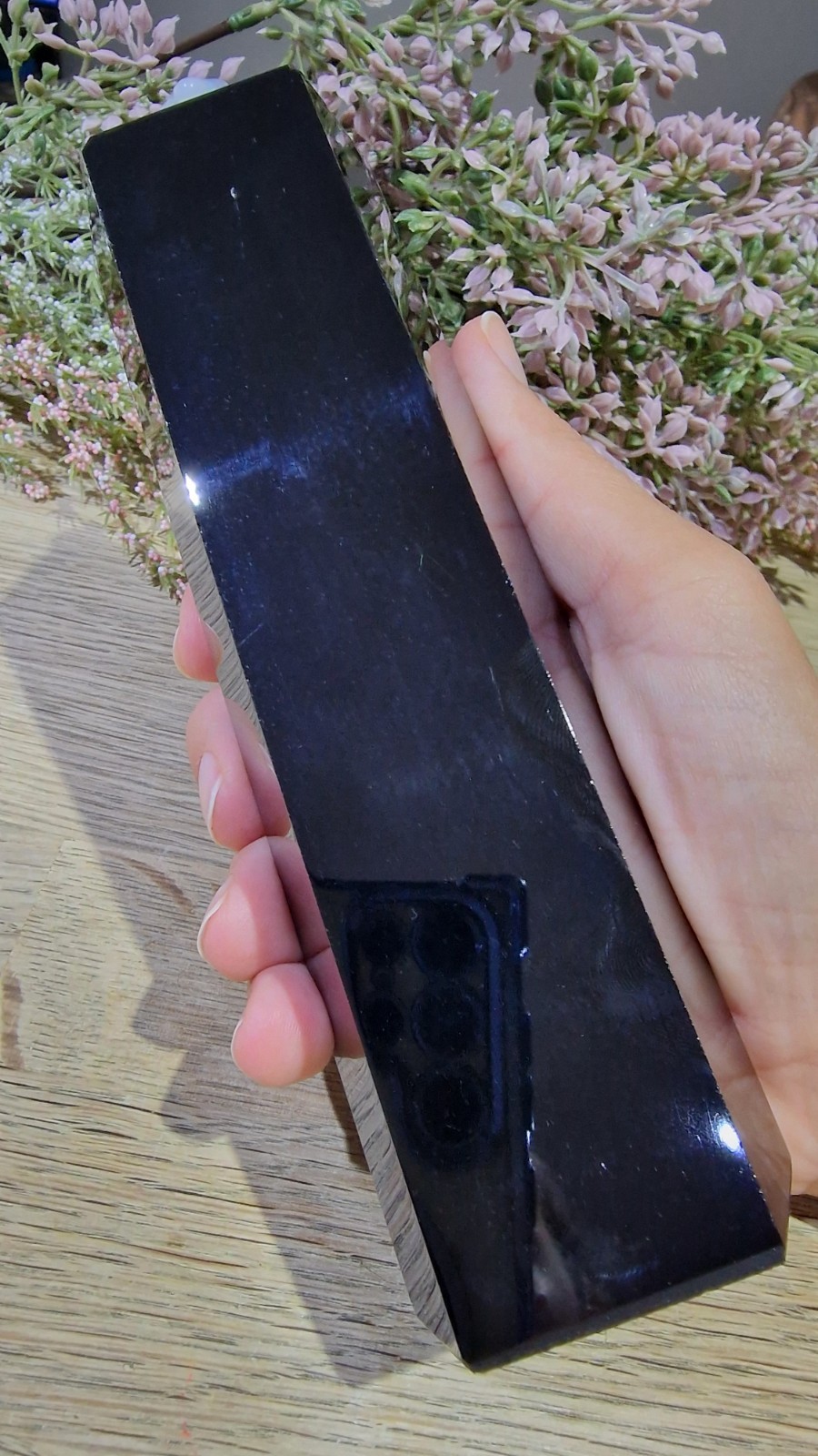 Large Black Obsidian Crystal Tower Point 713g 18cm DISCOUNTED Reiki Chakra