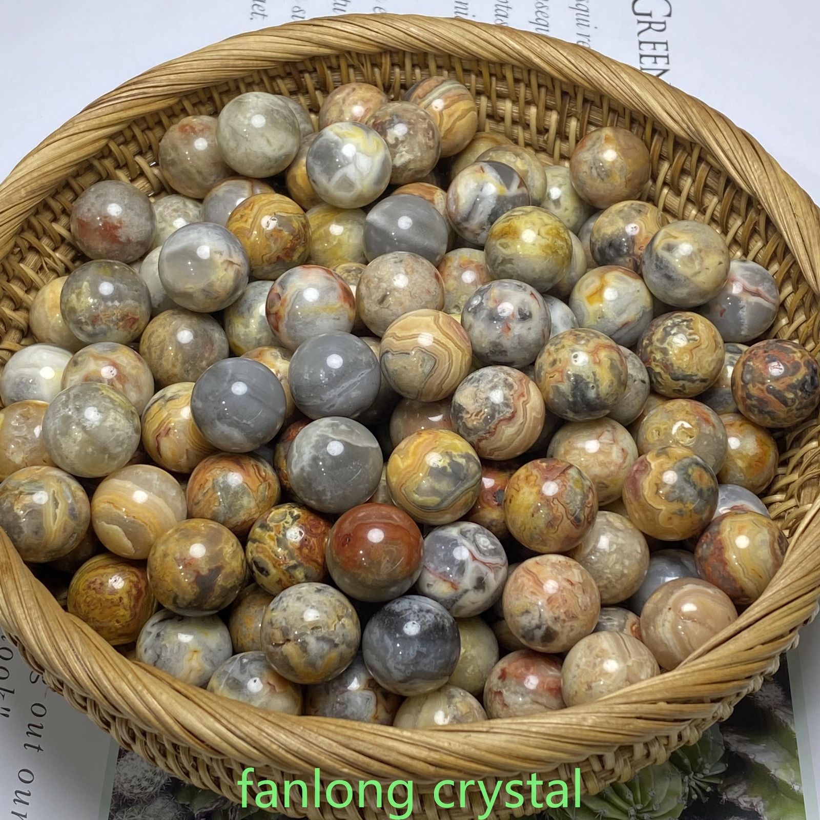 20pc Natural Crazy agate Ball Sphere Quartz Crystal Mineral Gem Healing 20mm
