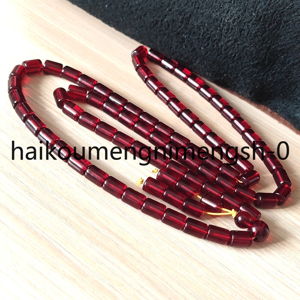 10mm Natural Red Amber Bead Prayer Mala Necklace 30inch