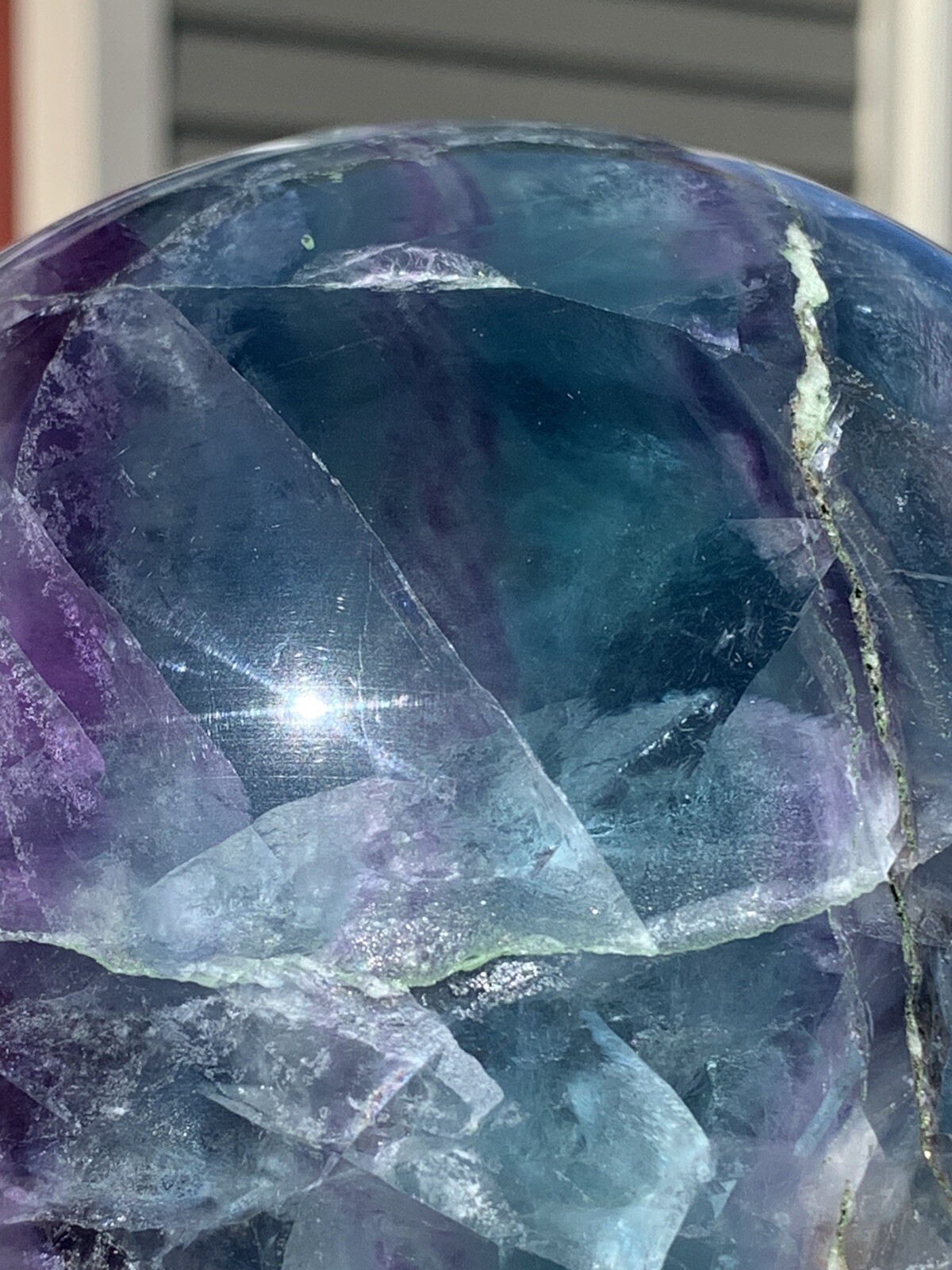 4,145g Rainbow Fluorite *HUGE* Sphere w/Stand •Over 9 Pounds *U.S. Based*