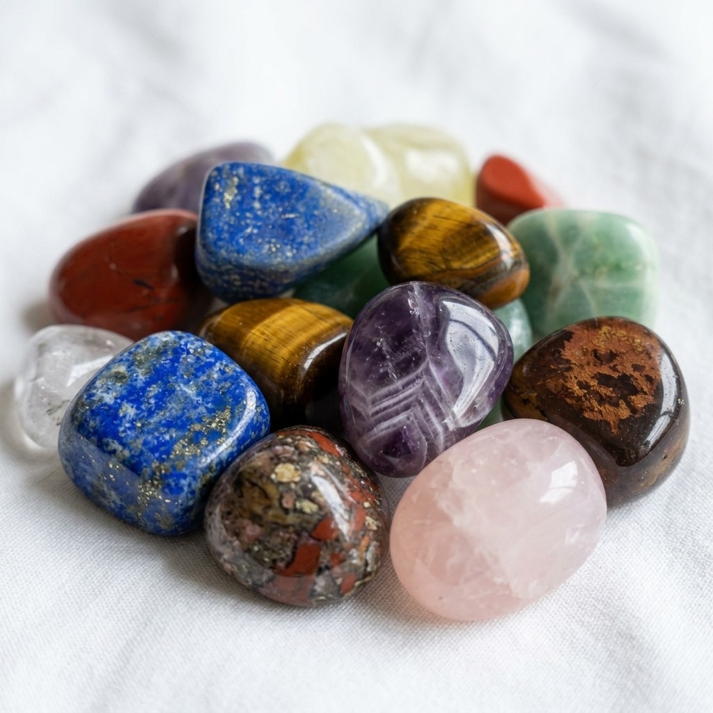 5 Pcs Bulk Vibrant Tumbled Crystal Collection – Spiritual Energy Healing Stones