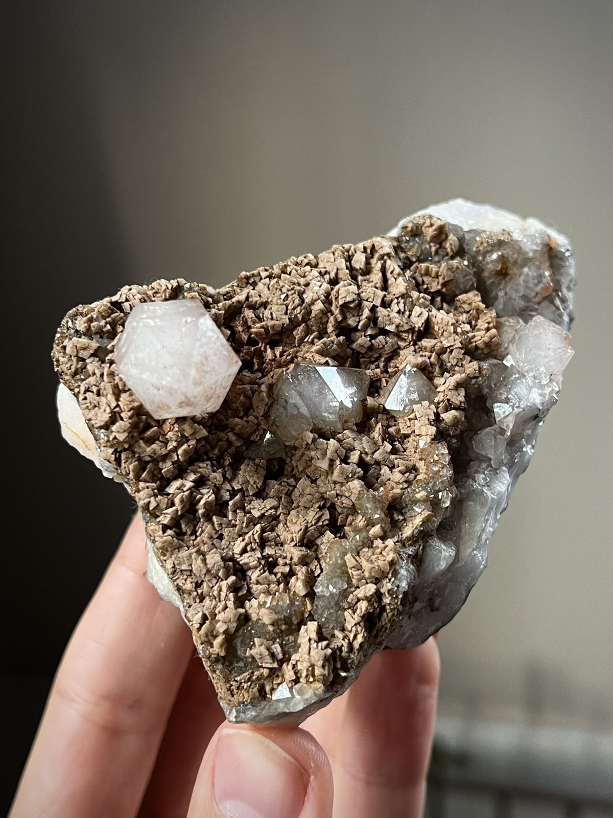 Rare Dolomite Quartz Crystal Scepter Quartz Dolomite On Quartz Specimen