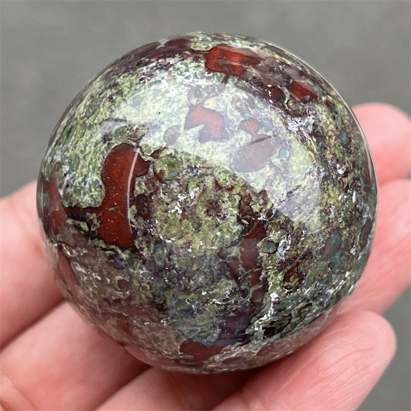 30mm+ Natural dragon blood jasper Ball Quartz Crystal Sphere Healing Random 1PC
