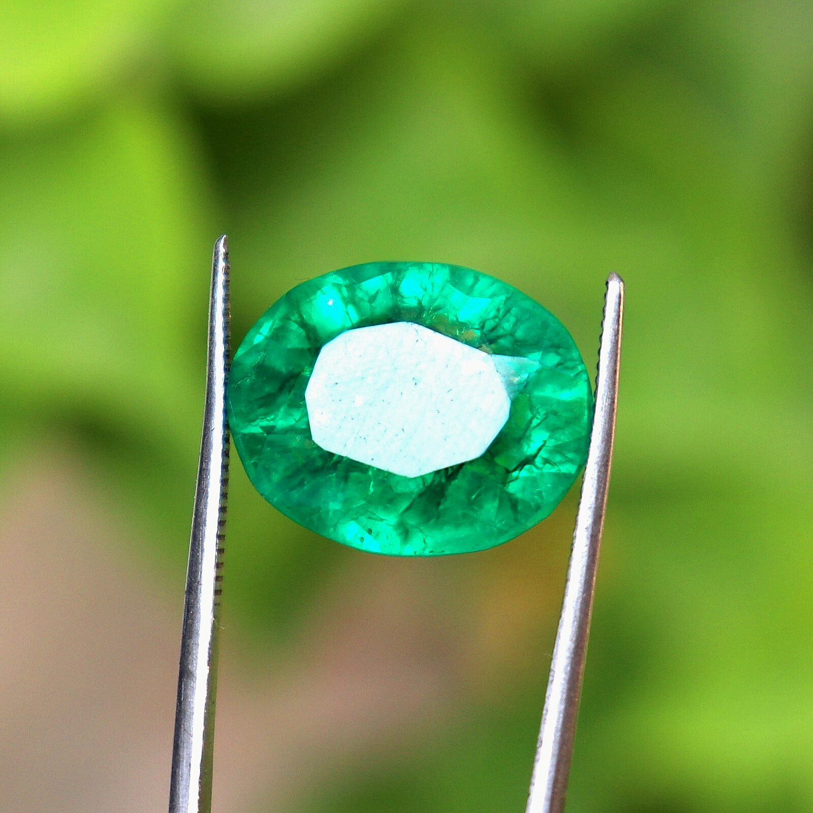 Green Emerald Certified Natural Colombian Oval Cut Loose Gemstone 10.55 Ct