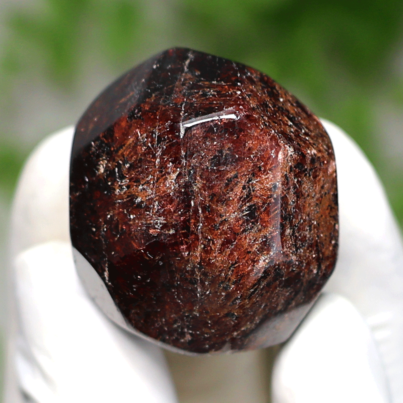 Earth’s Core~ 61g Natural Almandine Garnet Faceted Crystal Sphere Ball Specimen
