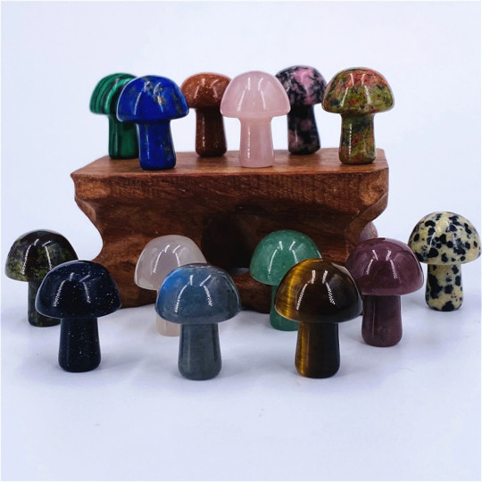 25pcs Mini Crystal Mushrooms Agate Stones Natural Quartz Crystal Healing