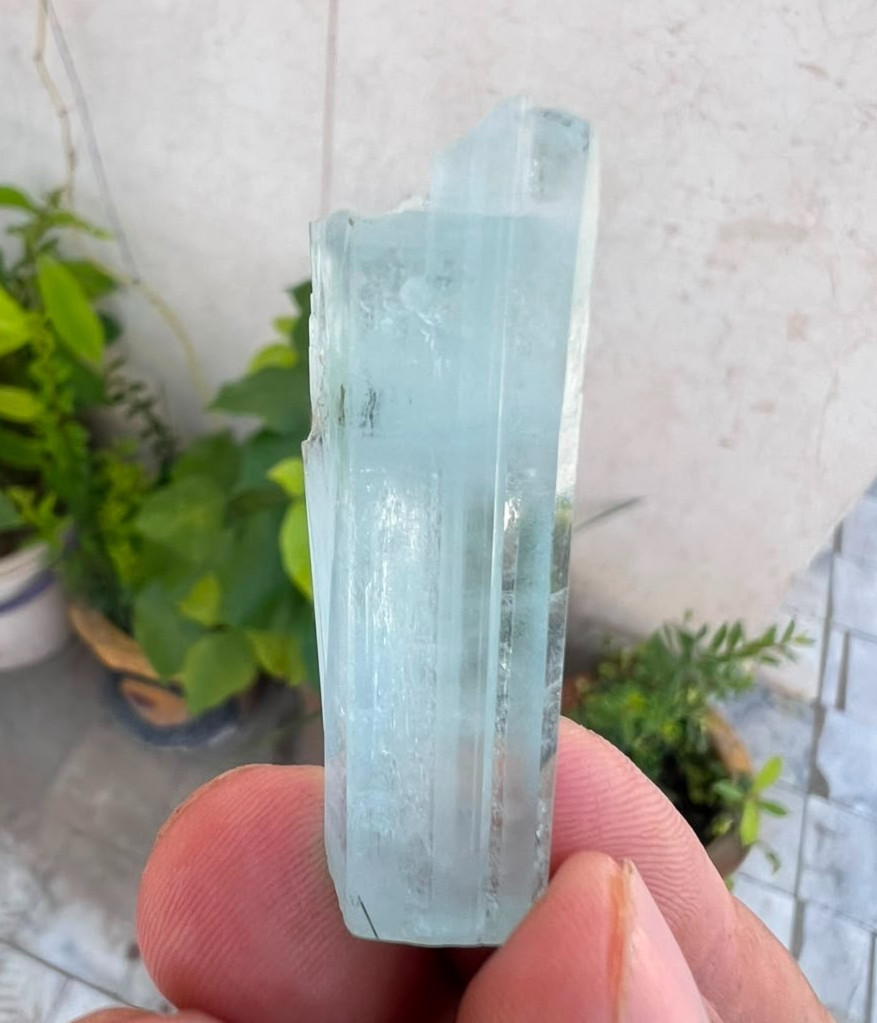 65ct | Natural Sky Blue Aquamarine Crystal Specimen | Skardu Pakistan .
