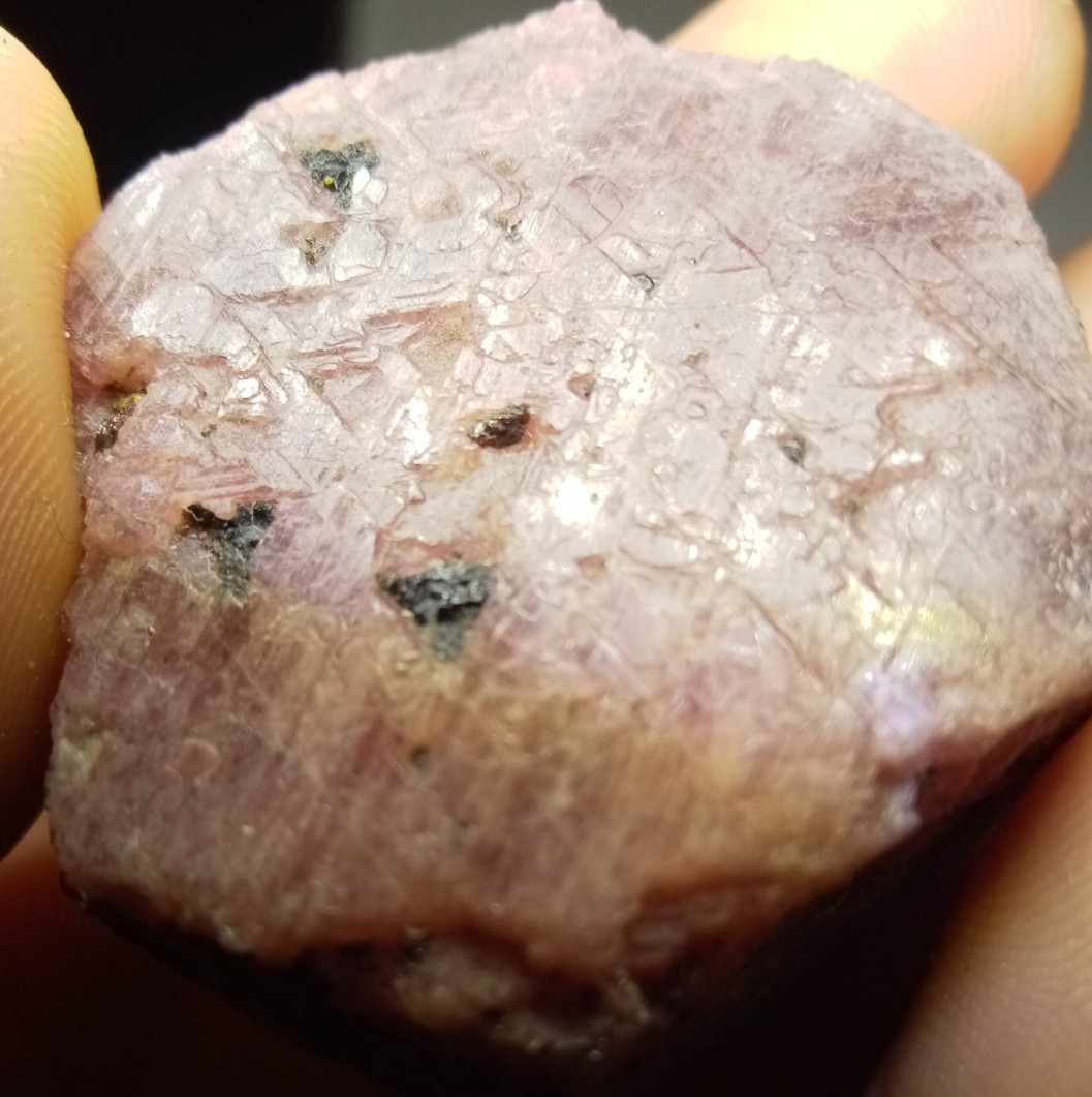 Ruby Corundum Record Keeper Triangles Biotite Mica with UV Reactive Fluorescent