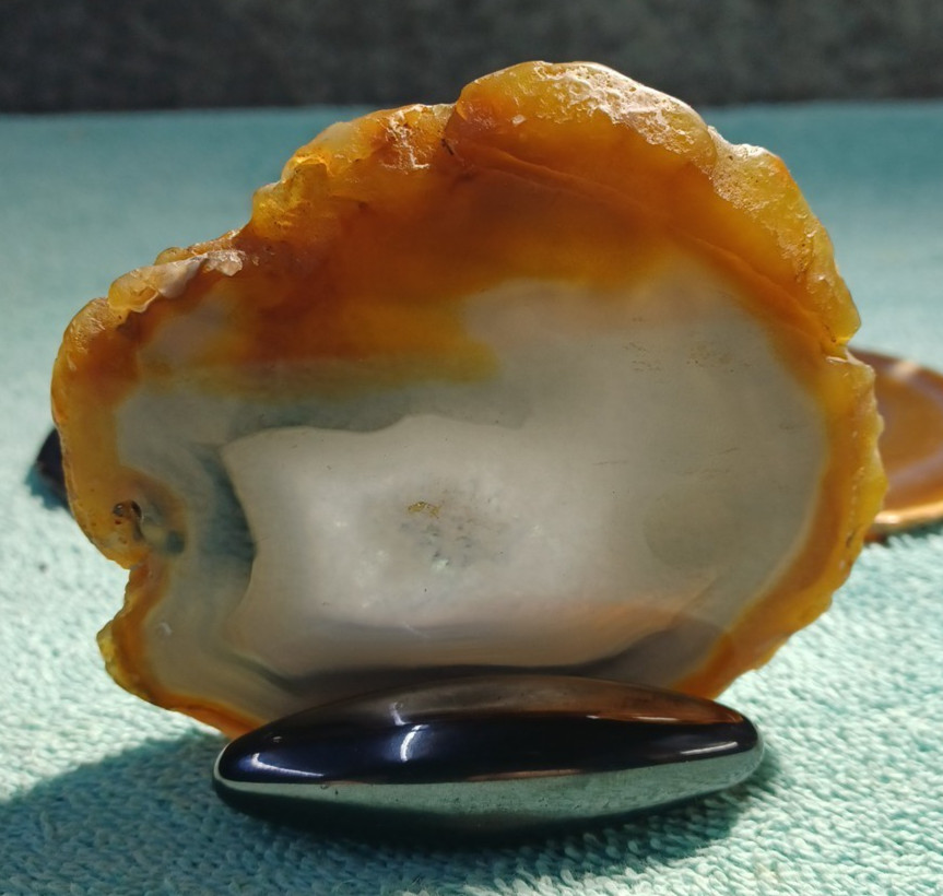 Set of 4 AGATE SLICES Quartz Crystal Geode – Gorgeous