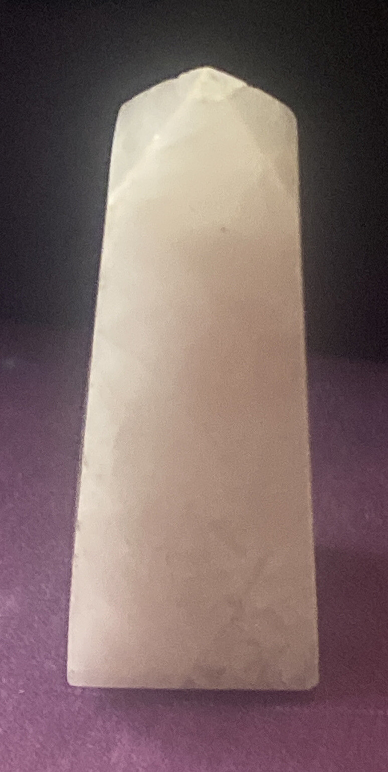 White Quartz Stone Crystal Small Tower 2”H x .75”W Display Piece