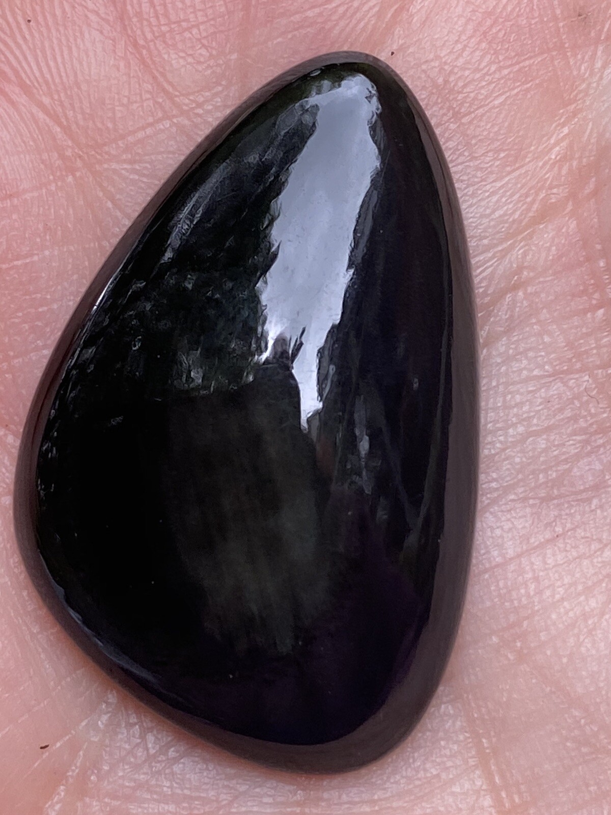 Black Cats Eye Obsidian Cabochon Power/Creative/Protective AAA 32.5ct 1008