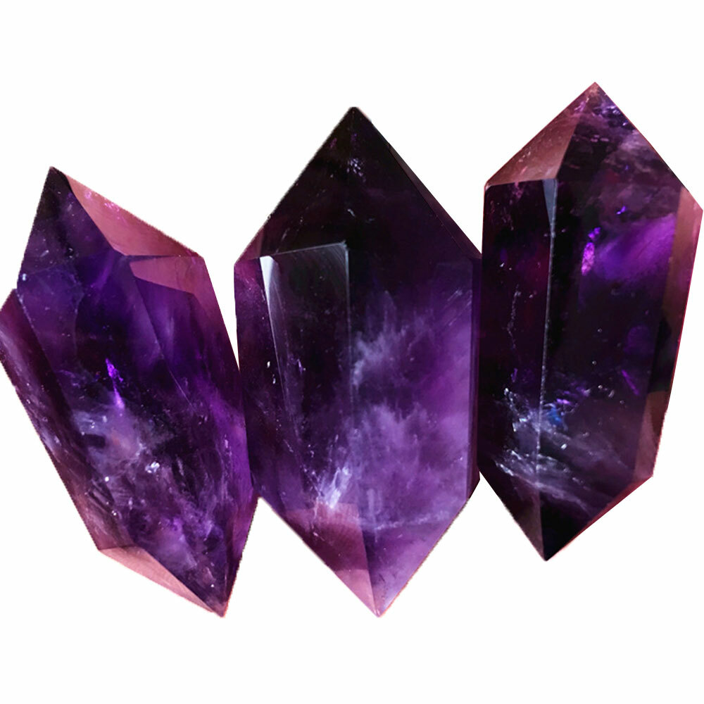 1/3PCS Natural Purple Amethyst Crystal Point Wand Obelisk Healing Tower 4-5cm