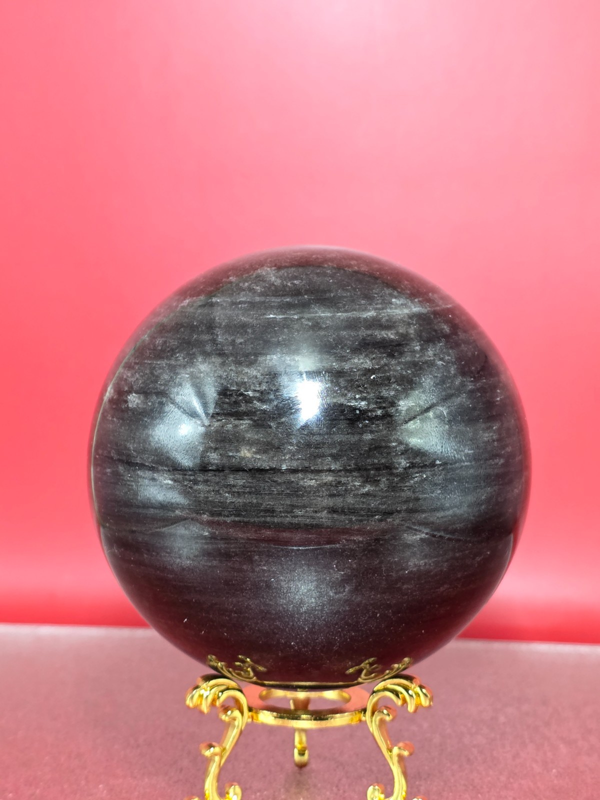 2 +LB Natural Silver Obsidian Jasper Quartz Sphere Crystal Ball Reiki Healing
