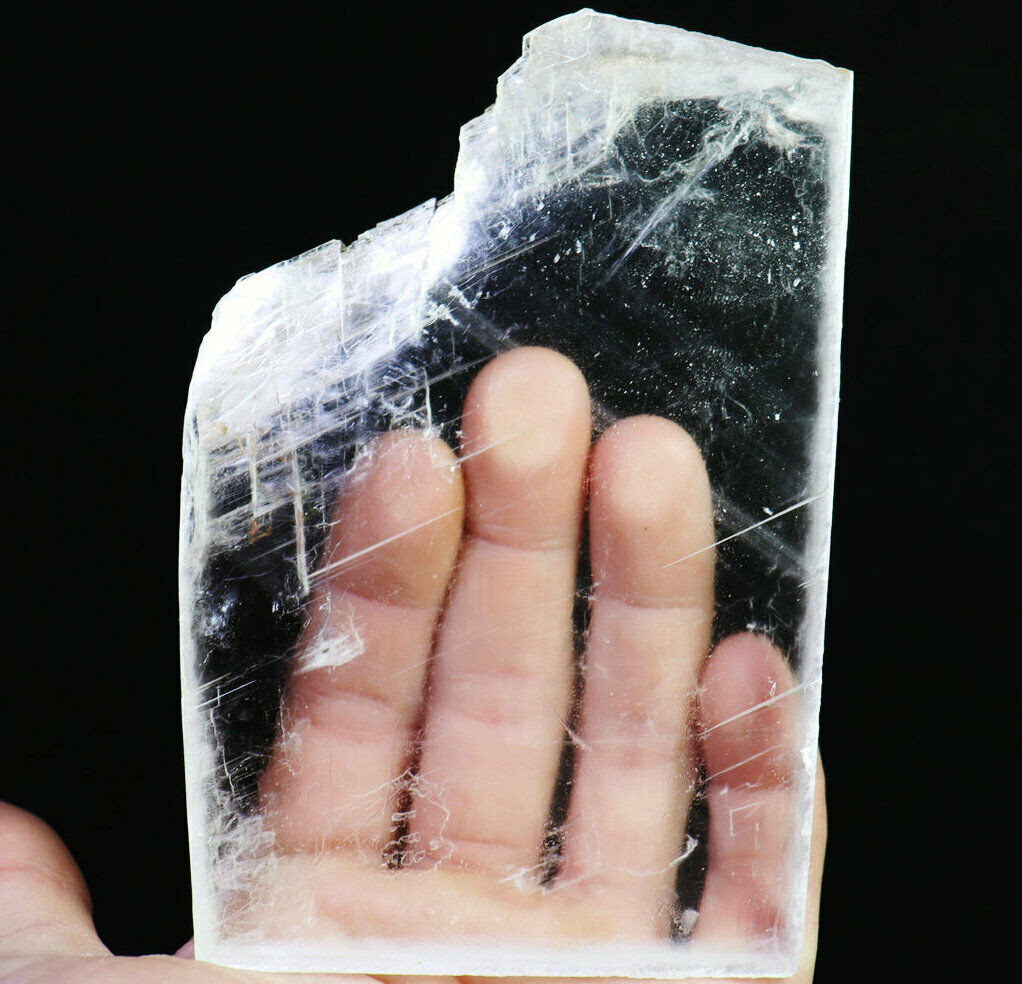 219g Natural Clear Selenite Slab Healing Quartz Crystal Reiki Gypsum Specimen