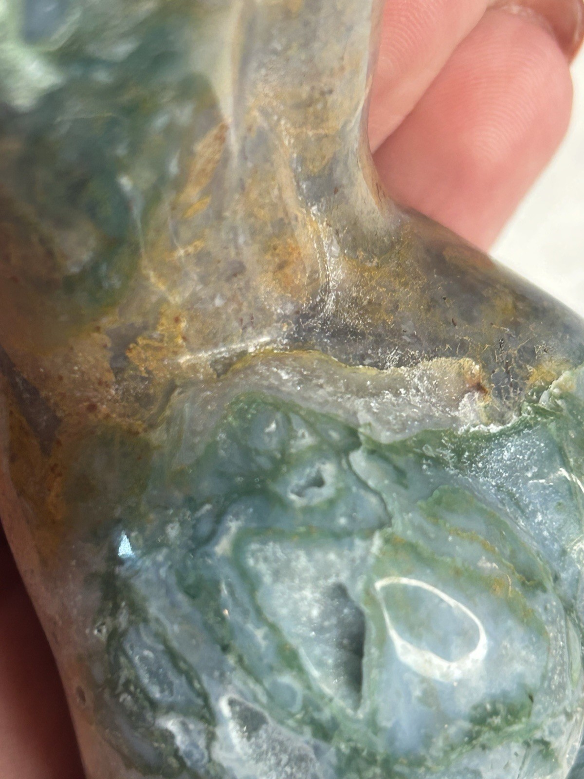 4” Moss Agate Goddess Lady Body Carving | Natural Crystal Statue