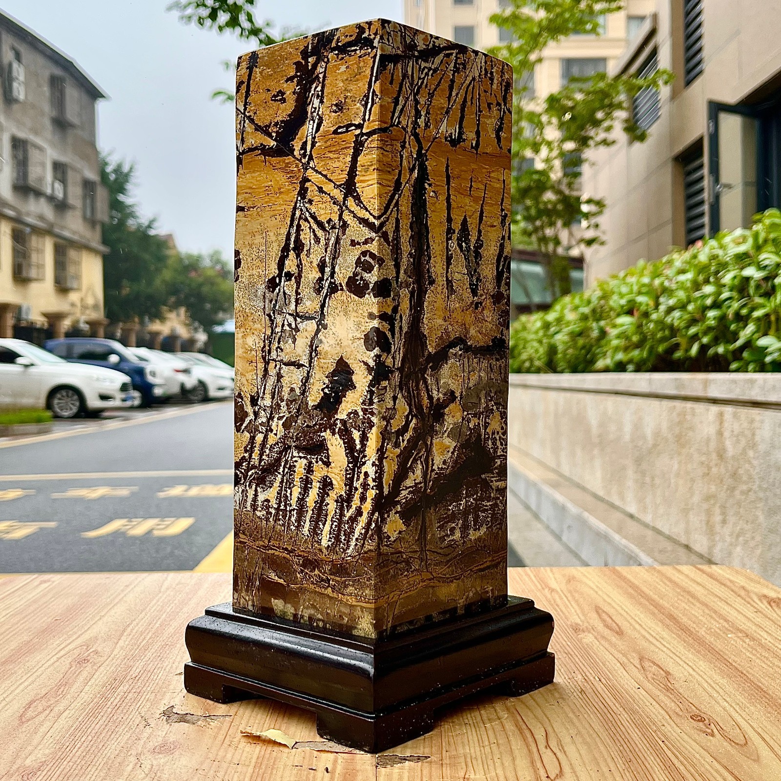 16.11LB High quality Chinese painting stone column quartz specimen