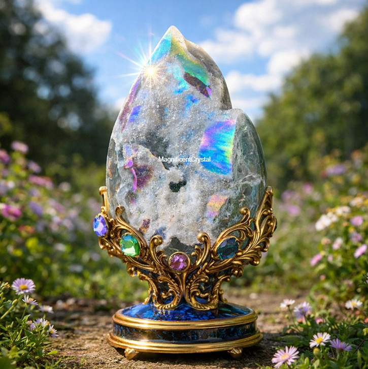 Natural Rainbow Angel Aura Sphalerite Titanium Flame Tower Healing Crystal Stone