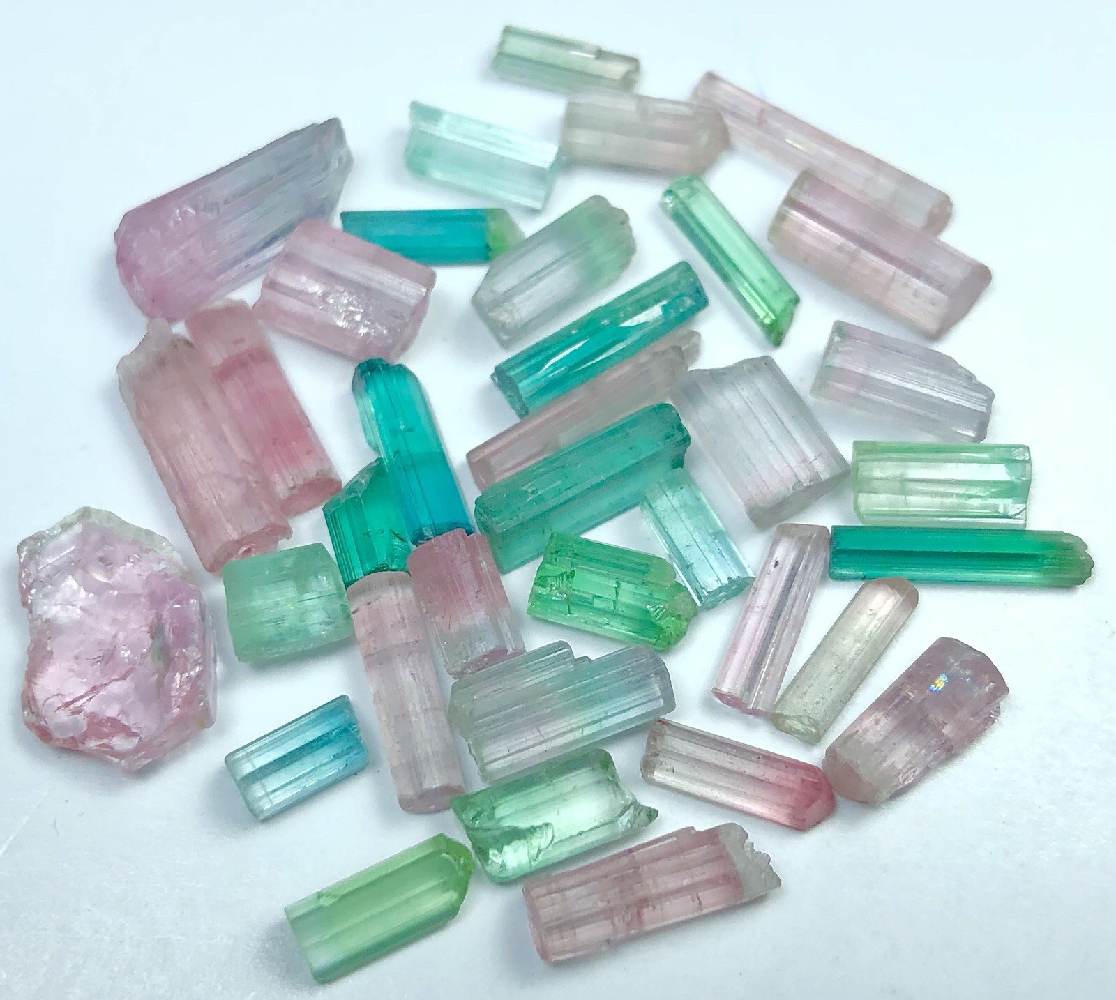 36.50 crt Natural mix color rough tourmaline crystal lot from Afghanistan |