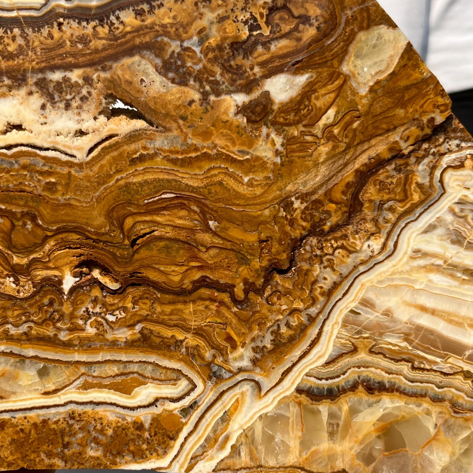 2130g Natural polychrome Banding Calcite Polished Slab Crystal Reiki Healing