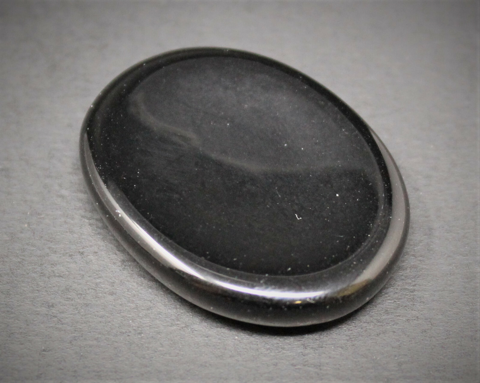 Black Obsidian Worry Stone (Black Obsidian Palm Stone Crystal, Protection Stone)