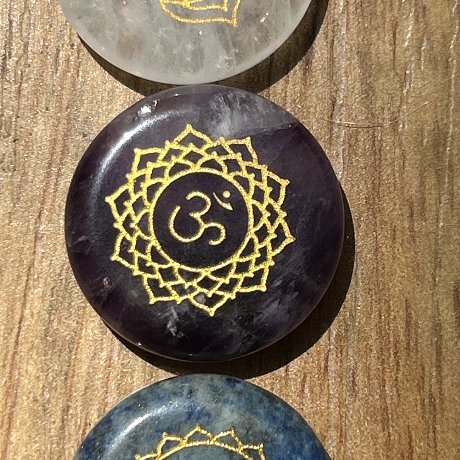 7PCS Chakra Stones Crystal Healing Energy Natural Gemstone Disc Set W/ Bag