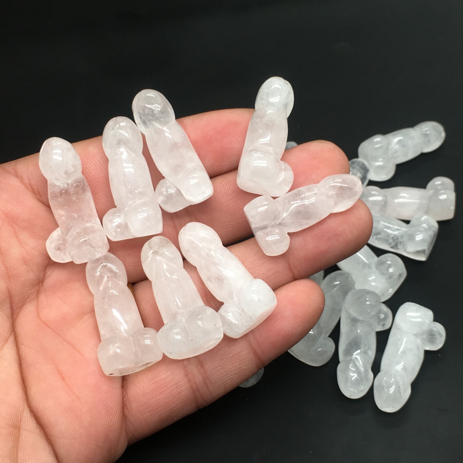 5pcs Natural white Male penis Quartz crystal Figurines Gem reiki healing random