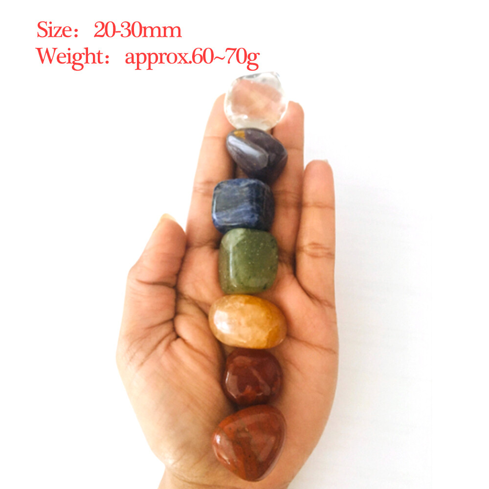 7 Chakra Crystal Healing Stone Set 7 Tumbled Stones Natural Gemstone Reiki