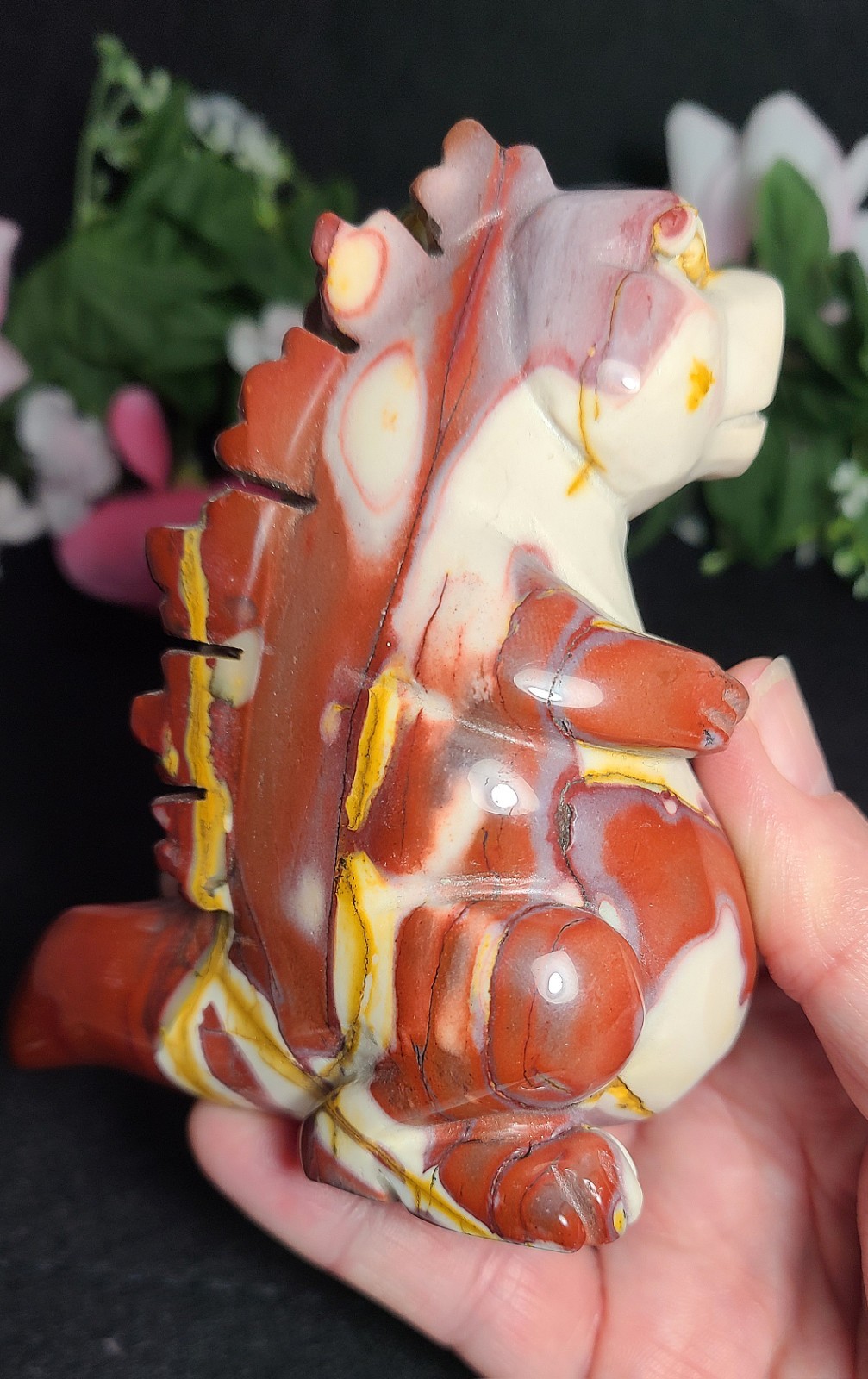 Rare Large 4″ 345g Mookaite Dragon Dinosaur Godzilla Crystal Stone Statue