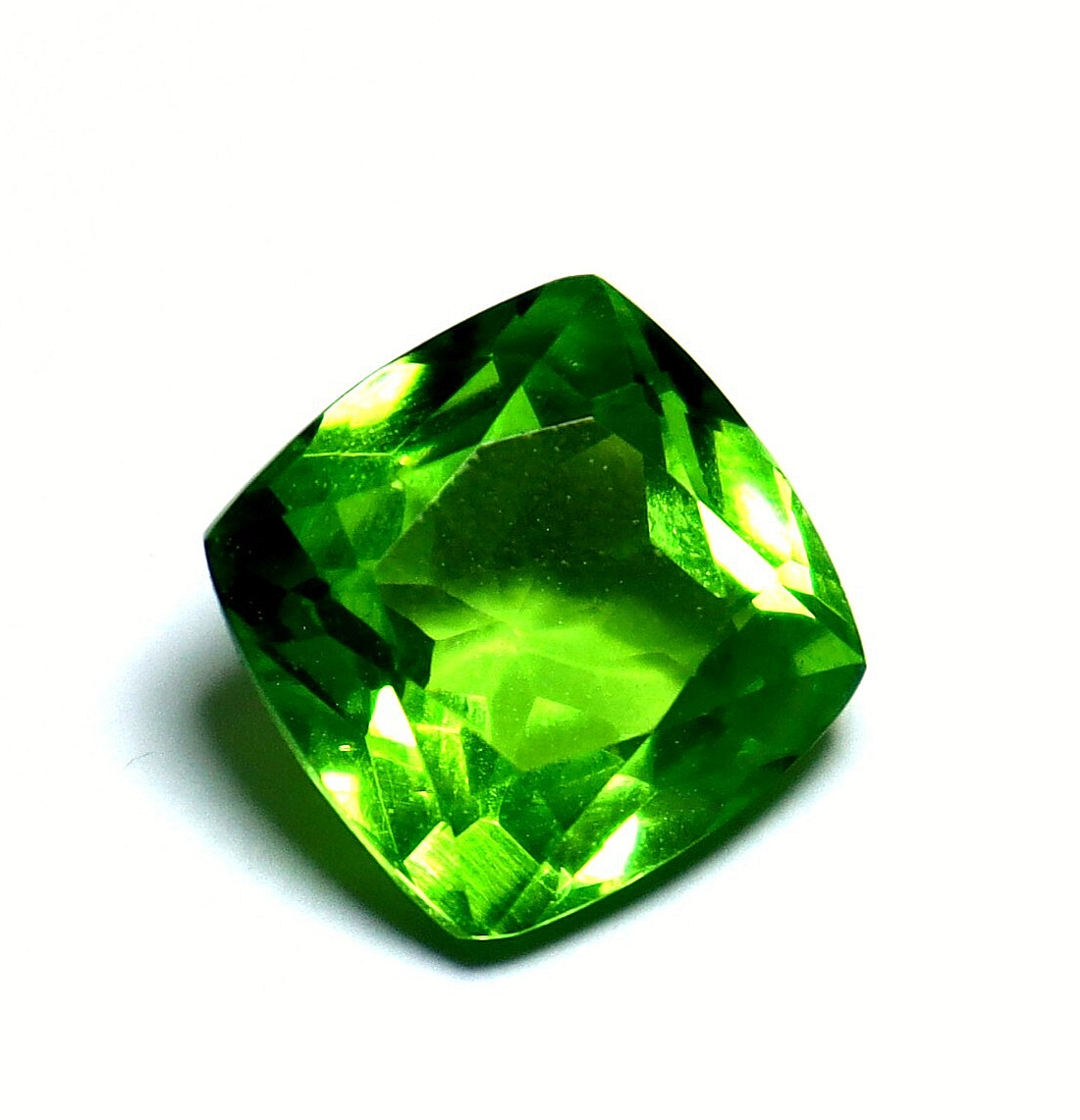 Natural Peridot Gemstone Green Cushion Cut Certified Loose Gemstone 10.20 Ct