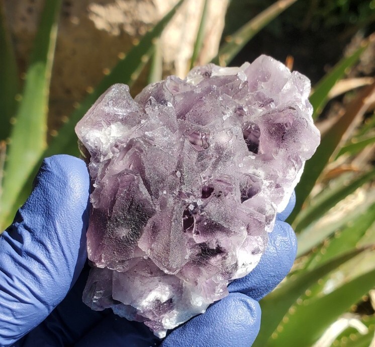 160g Natural Rare Purple octahedron Fluorite Mineral specimen/Zhejiang