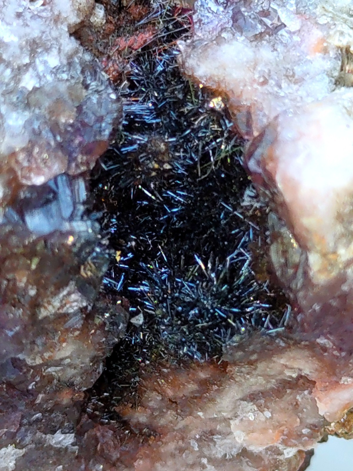 Rainbow 🌈 Rutiles with Karur Amethyst. Natural Mineral specimen Crystal
