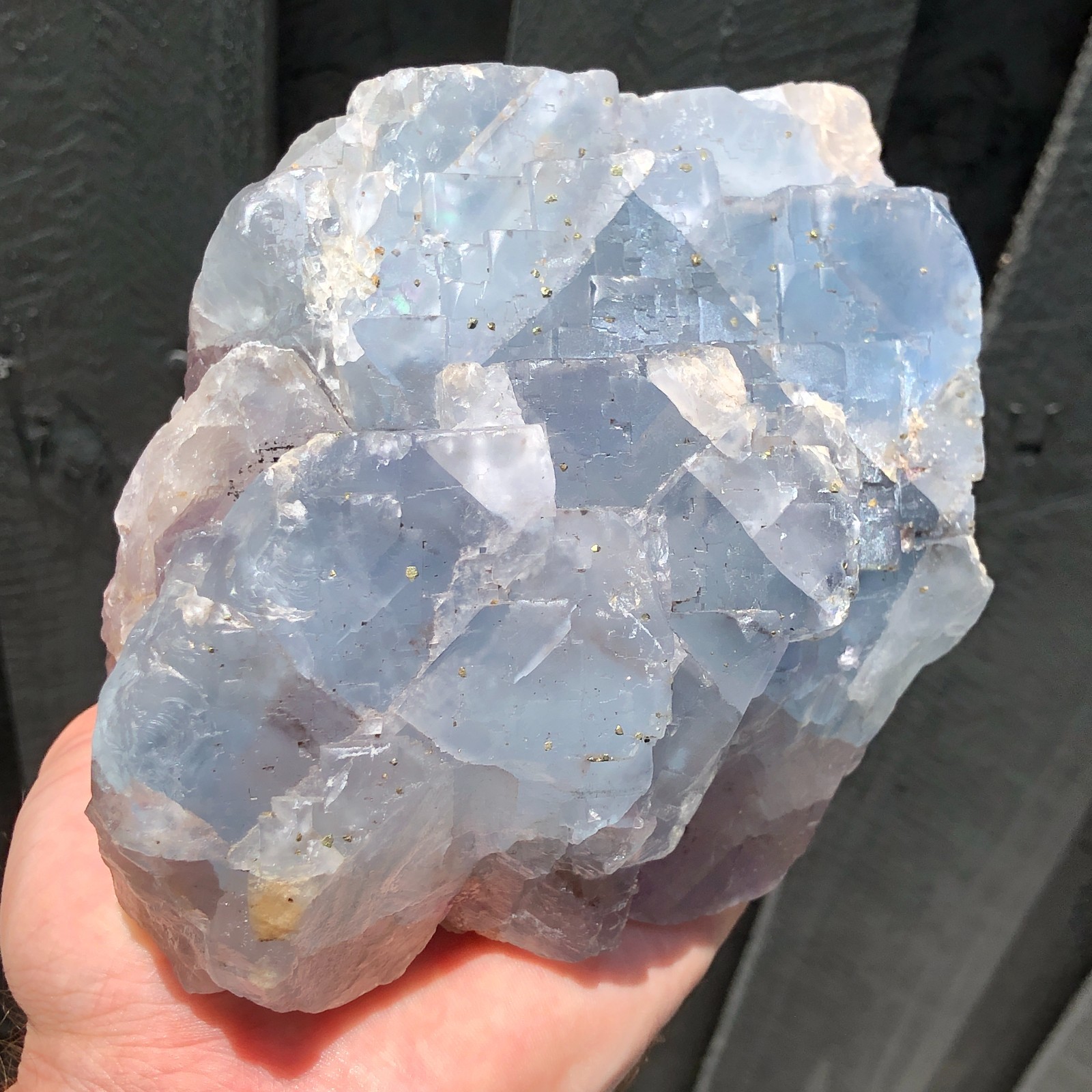 12.5cm Huge Blue Fluorite Crystals from Minerva No. 1 Mine, Ilinois, USA
