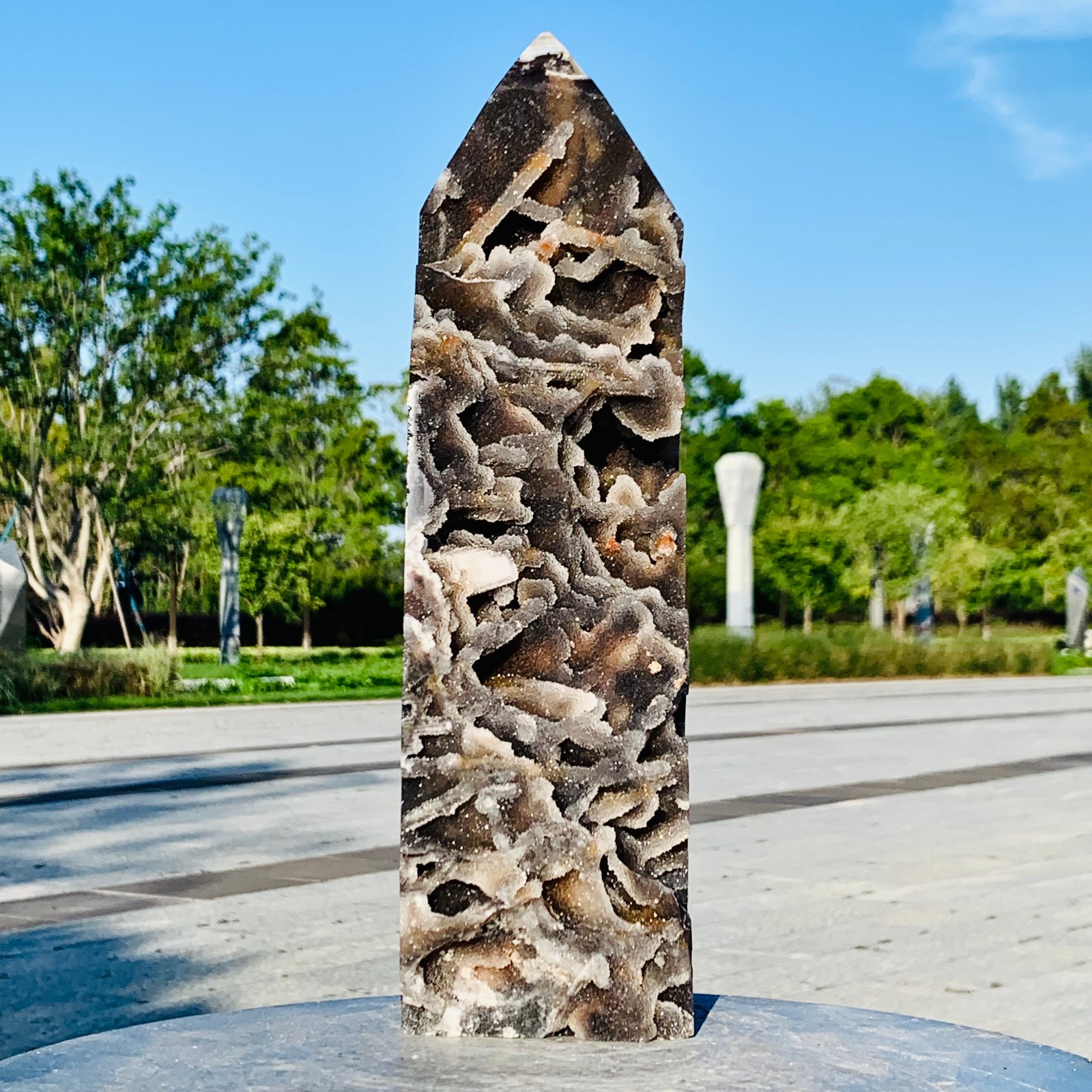 6.69LB Natural Sphalerite Crystal Cave obelisk quartz crystal Wand Point Healing