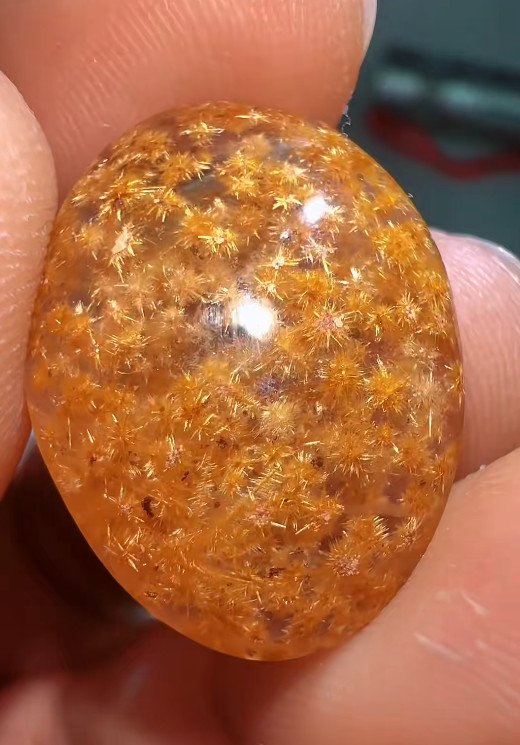 20*15*7mm Natural Sunflower rutilated quartz Specimens Reiki pendant