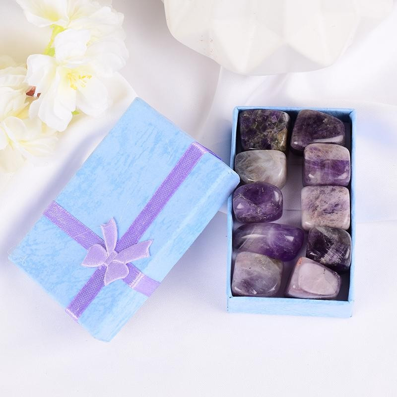 10 Pcs /Set Natural Tumbled Stone 15-20Mm Mix Rock and Quartz Rose Bead Chakra H