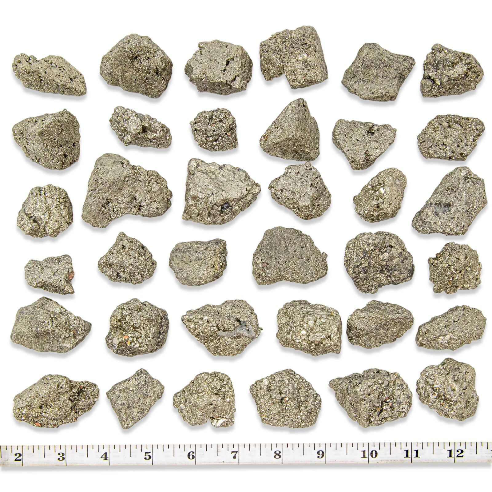 Raw Pyrite Crystals – Medium Chunks 1″ to 2″ – Pyrite Gemstones Bulk from Peru