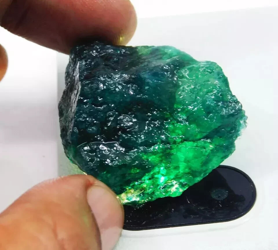 170-200 Carat Colombian Green Emerald Rough – Natural Uncut Gemstone Earth Mind