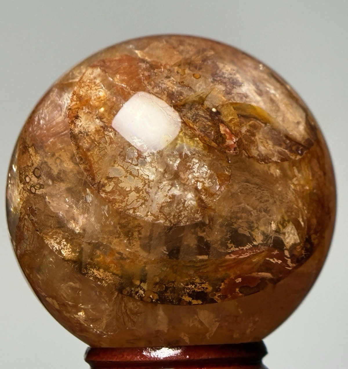 50mm FIRE QUARTZ SPHERE – Red Hematoid Crystal Ball Mineral Chakra Reiki Witch