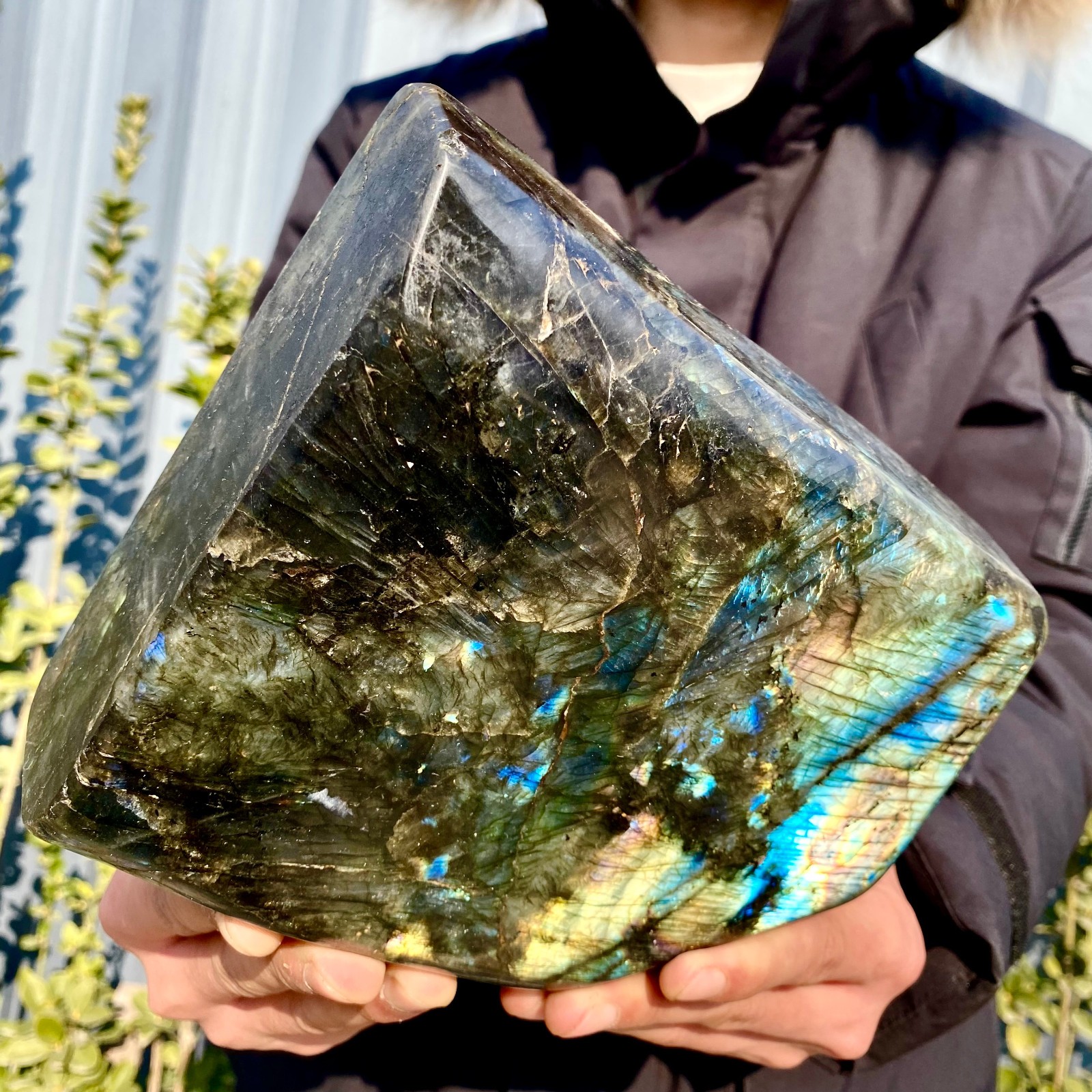8.19LB Natural Gorgeous Labradorite Quartz Crystal Stone Specimen Healing
