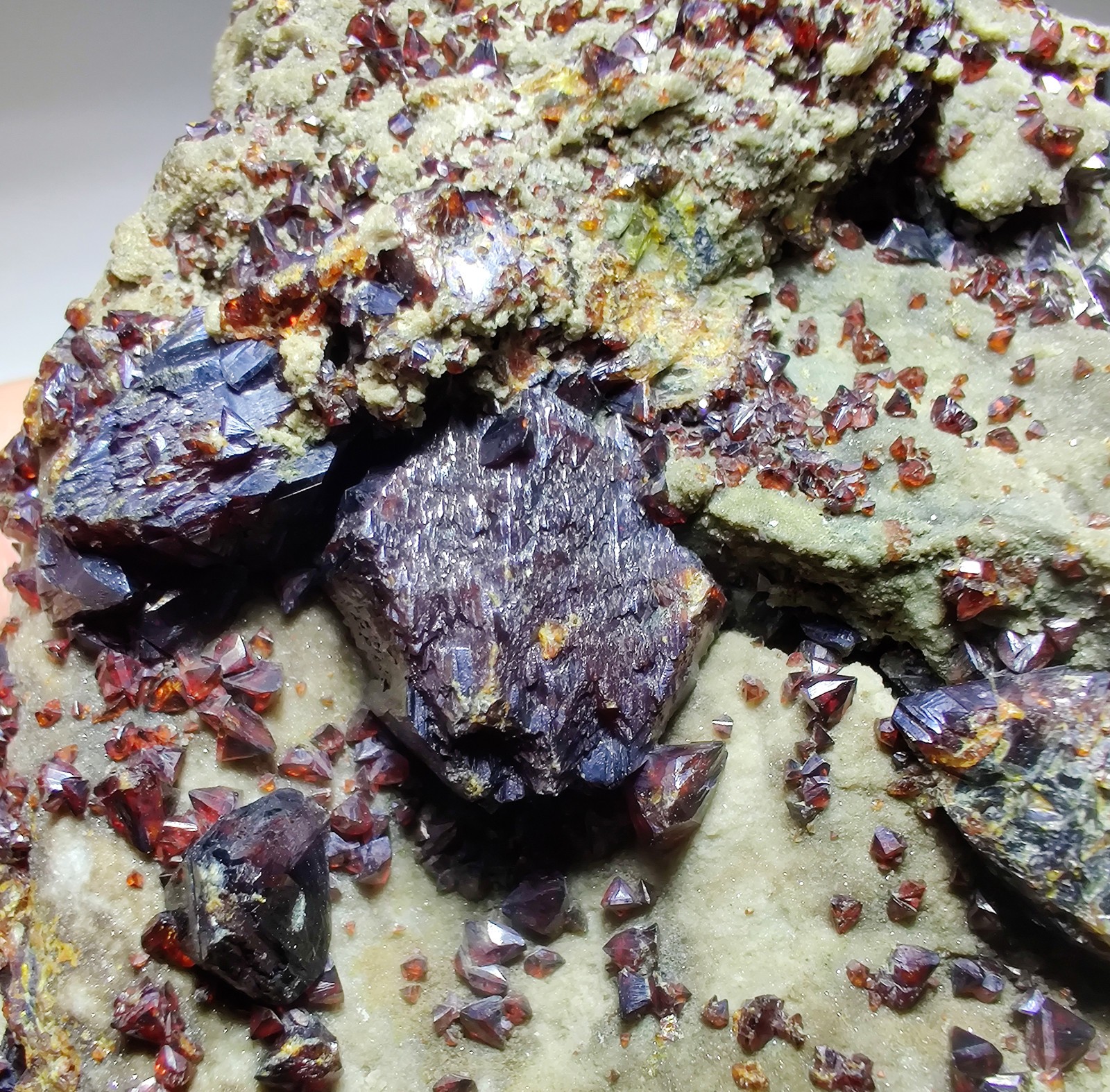 Ruby Jack Sphalerite and Galena crystals on matrix. Picher, Oklahoma. 415 grams.