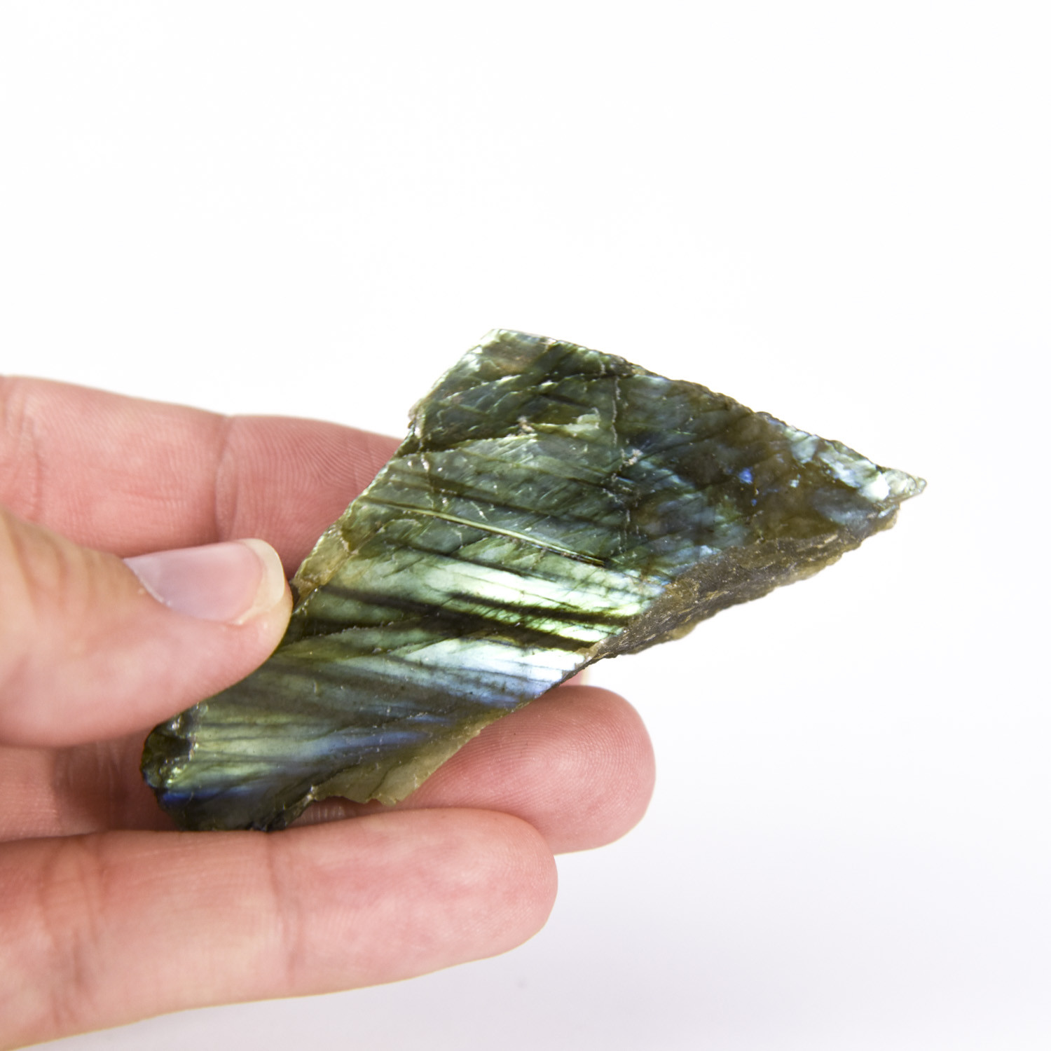 Natural Rough Labradorite feldspar Crystal Specimen 1 polished side 0007