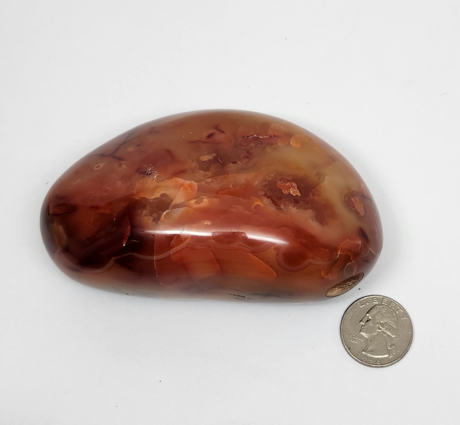 523g Carnelian Agate crystal specimen orange chalcedony chalcedony red iron