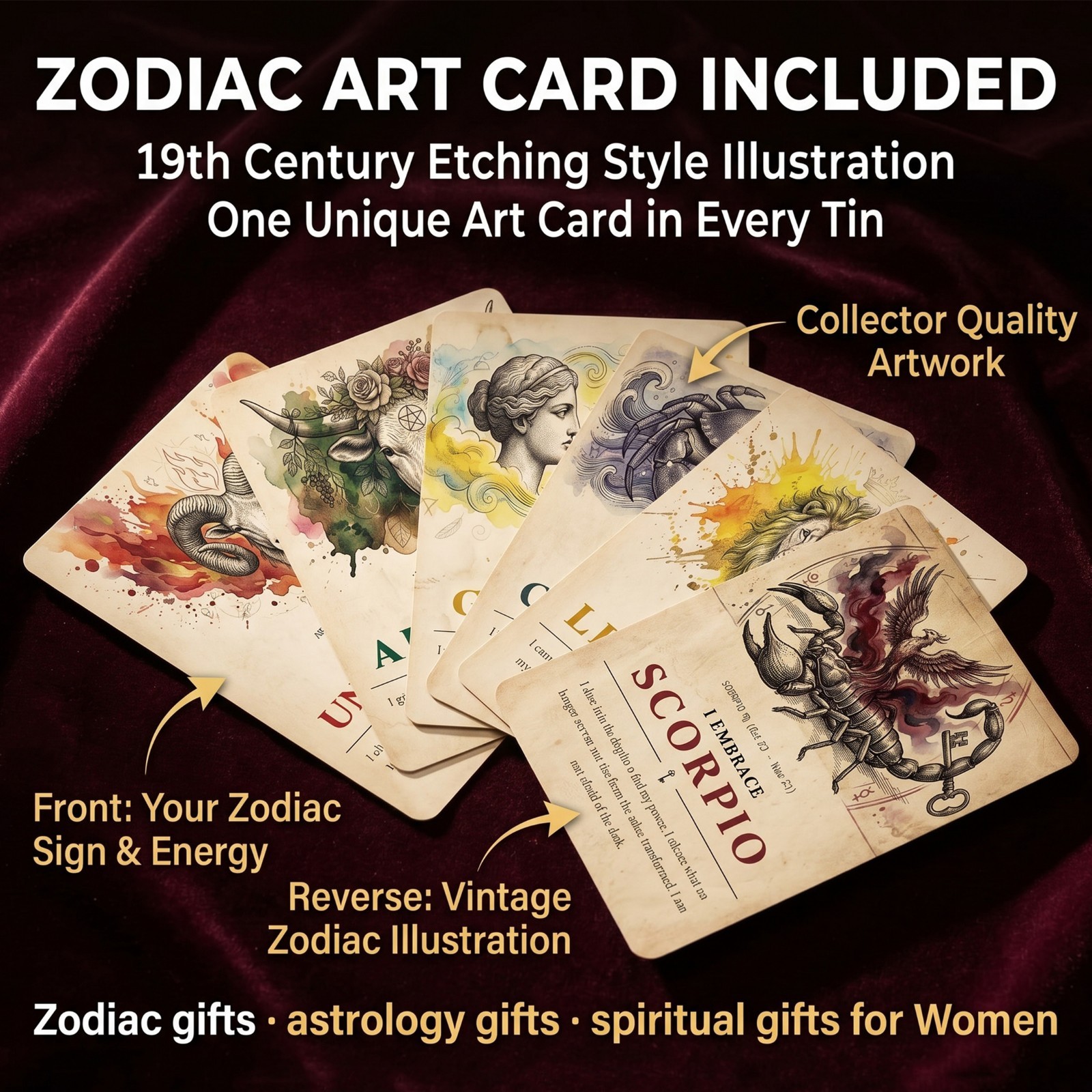 EVODUCK Zodiac Candle Crystal Healing Soy Wax Astrology Birthday Gift Women