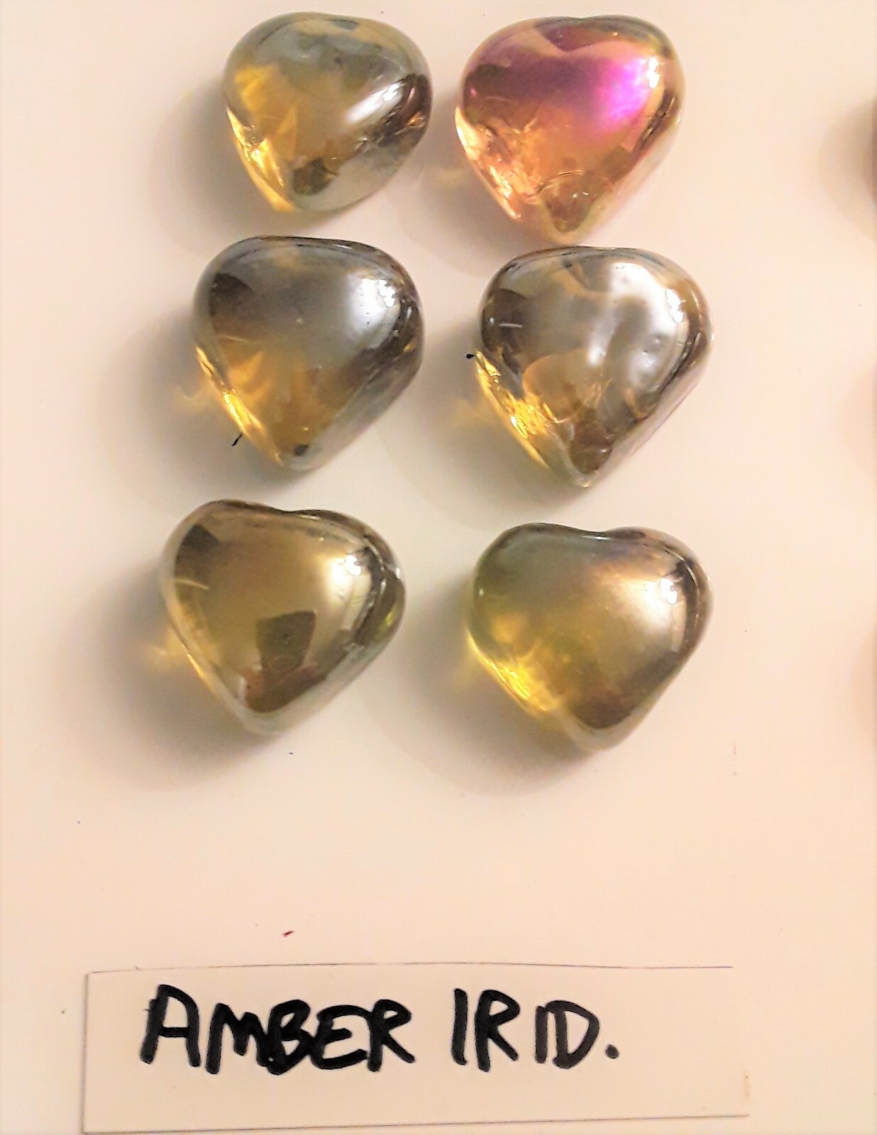 Gratitude Stone – Glass Heart Token Love Gift COLORS or CLEAR !