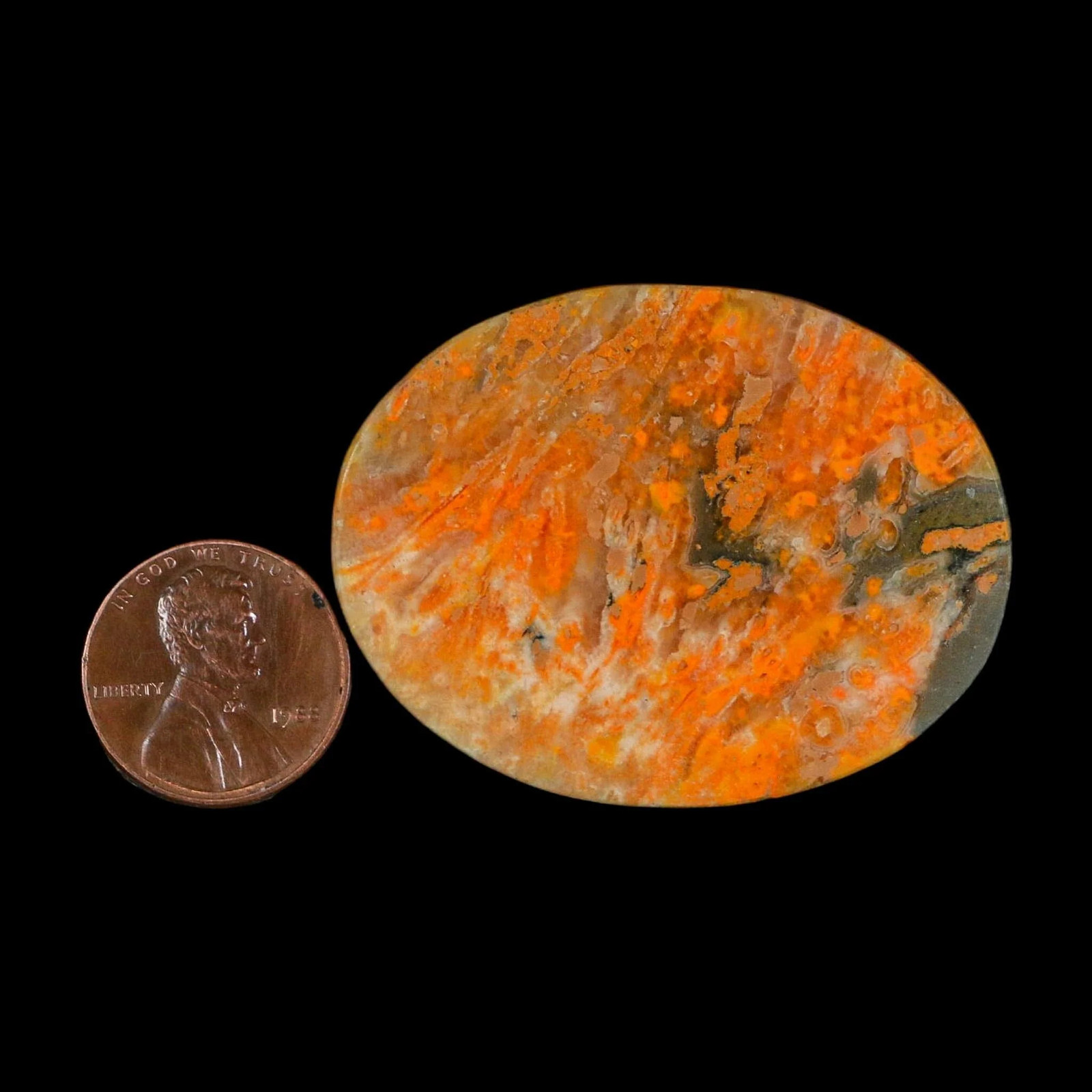1.9″ Bumblebee Jasper Natural Polished Mineral Palm Stone Java Indonesia