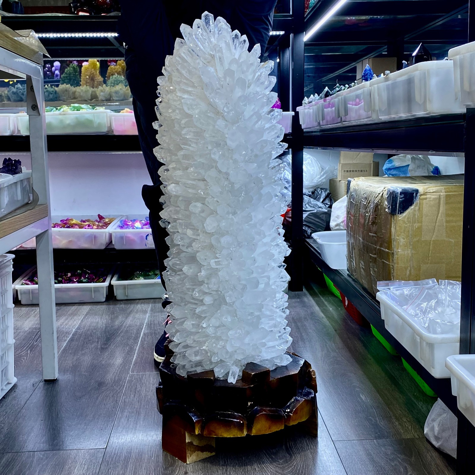 75LB New find white phantom quartz crystal cluster mineral sample